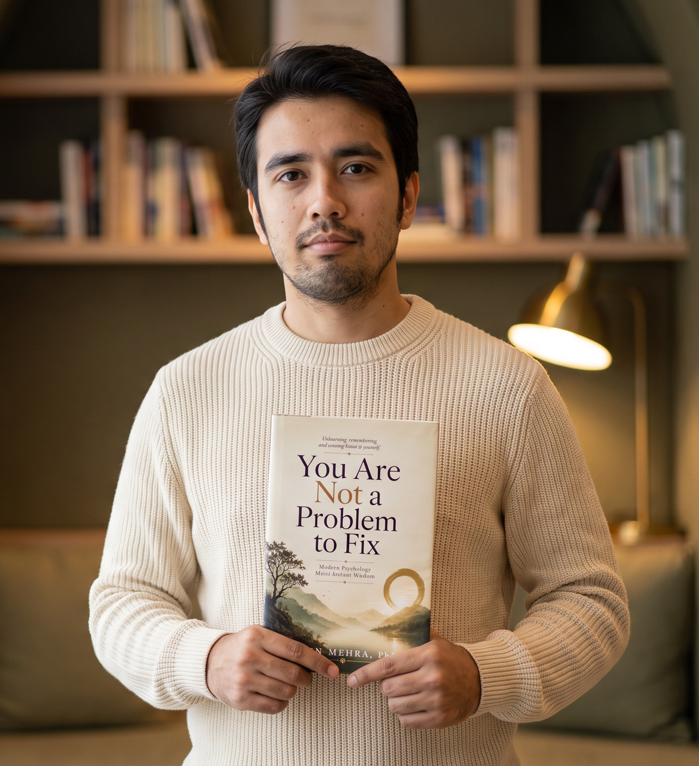 Dr. Nitin Mehra holding his book You Are Not a Problem to Fix